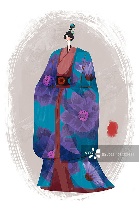 秦朝历史名人赵姬插画图片素材