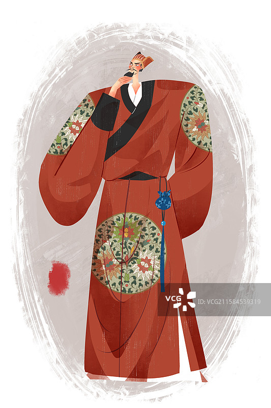 明朝历史名人李善长插画图片素材