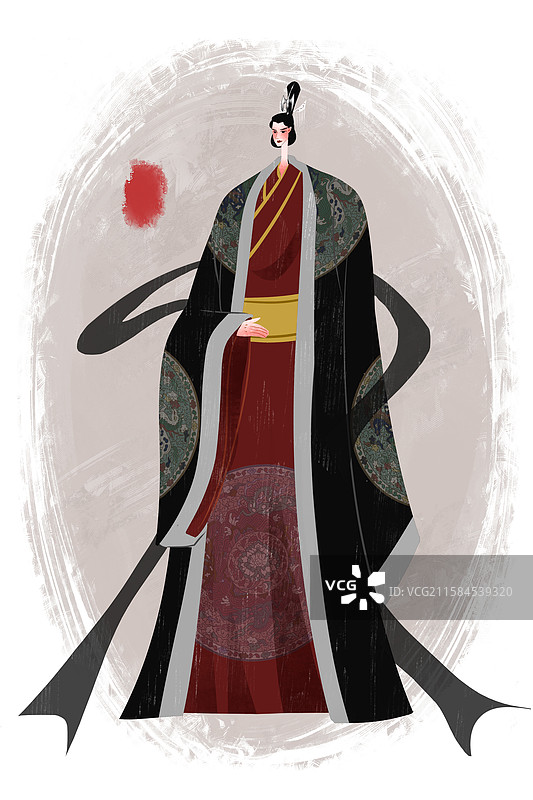 北魏历史名人冯太后插画图片素材