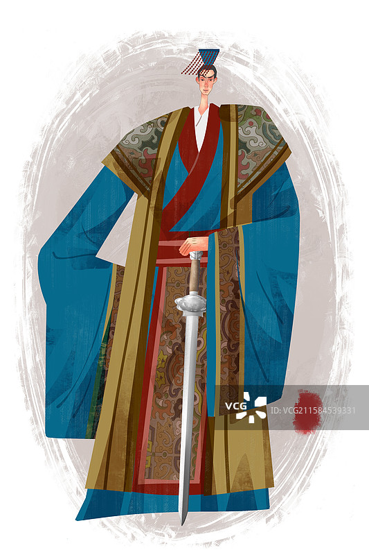 北魏历史名人孝文帝拓跋宏插画图片素材