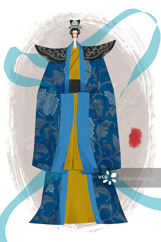 北魏历史名人胡充华插画图片素材