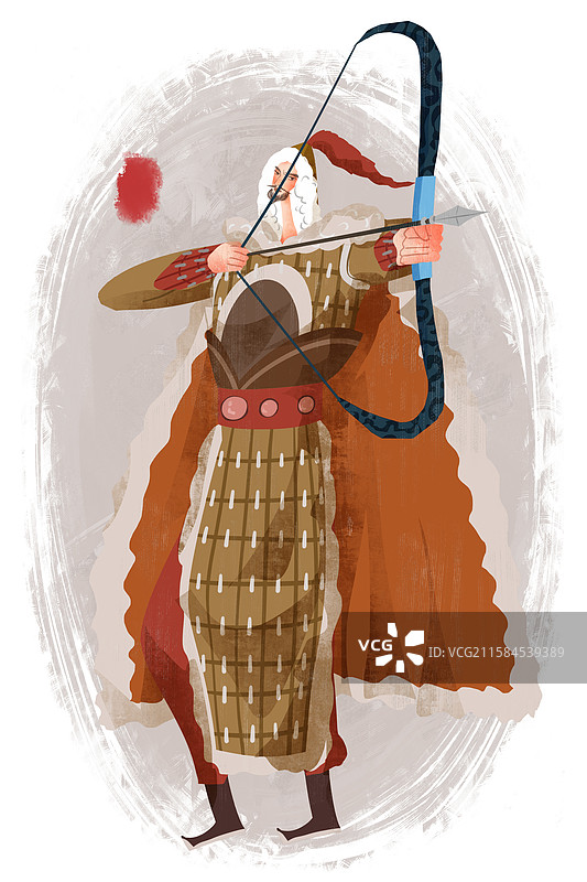 北魏历史名人拓跋珪插画图片素材