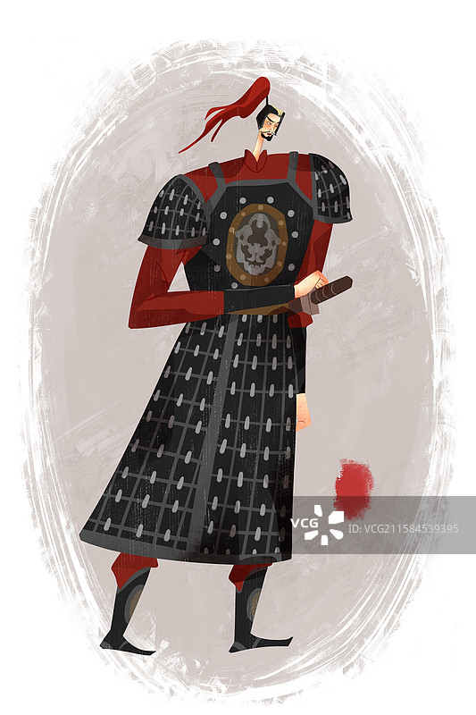 明朝历史名人常遇春插画图片素材