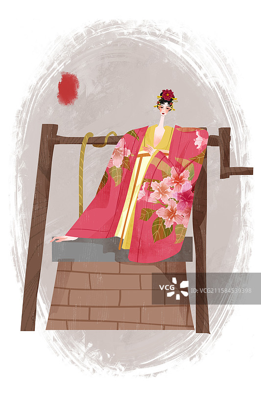 南北朝历史名人张丽华插画图片素材