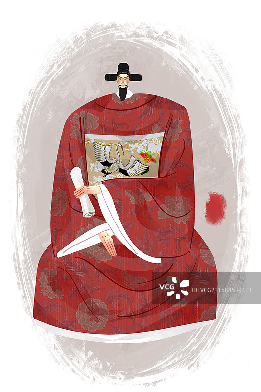 明朝历史名人徐光启插画图片素材