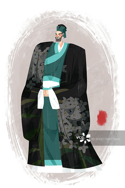 北宋历史名人张载插画图片素材