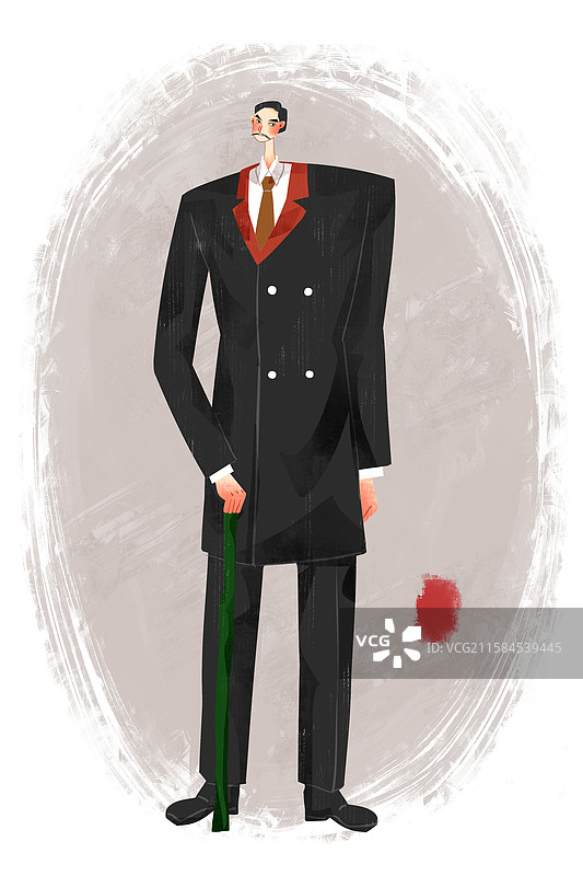 清末民初历史名人詹天佑插画图片素材