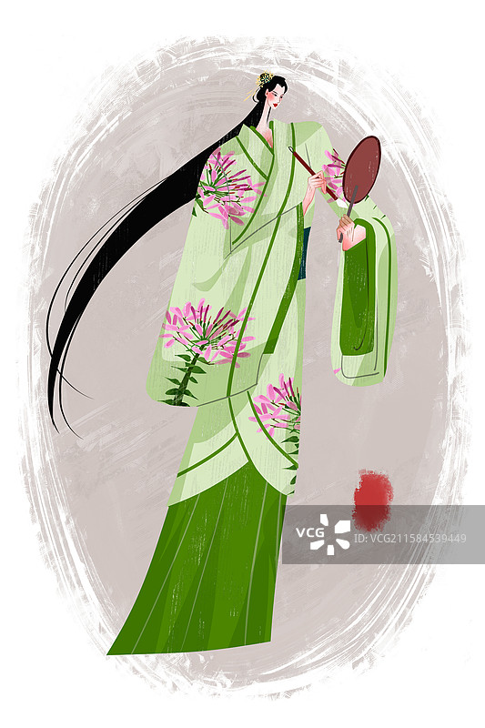 西汉历史名人班婕妤插画图片素材