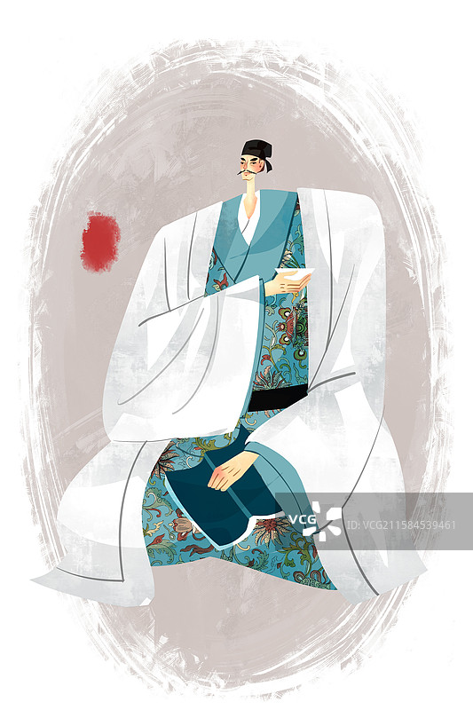 北宋历史名人程颢插画图片素材