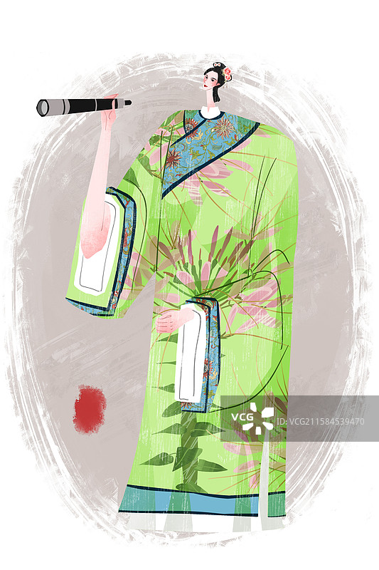 清朝历史名人王贞仪插画图片素材