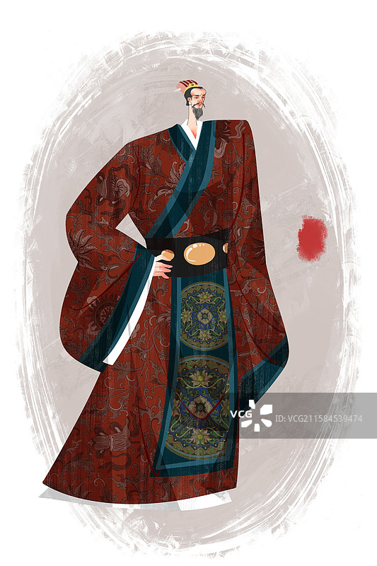 南北朝历史名人陈霸先插画图片素材