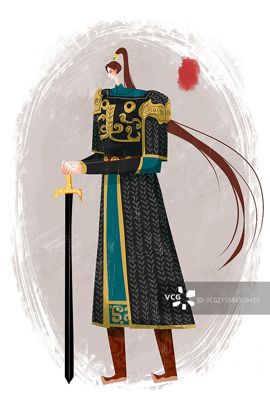 唐朝历史名人平阳昭公主插画图片素材