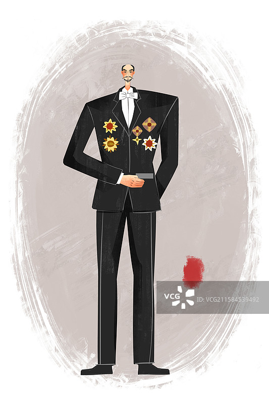 民国历史名人张謇插画图片素材