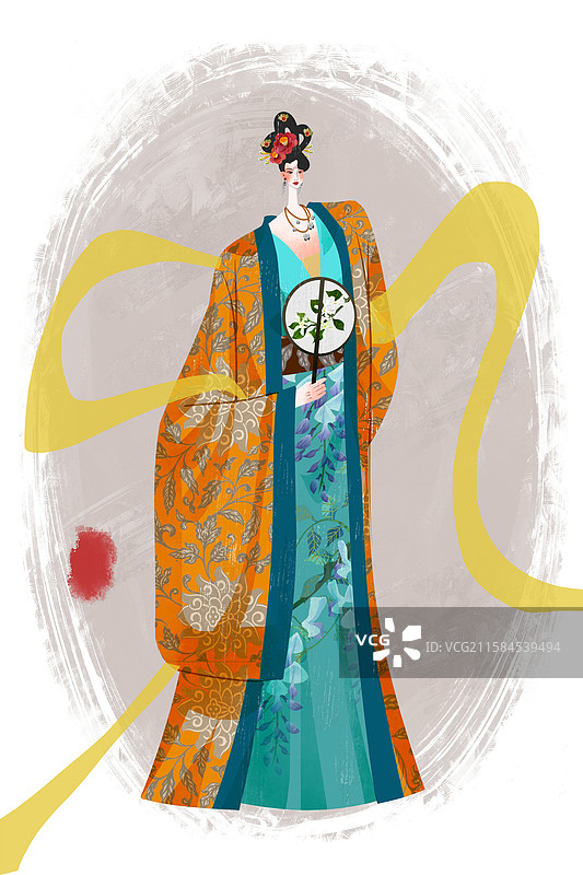 唐朝历史名人安乐公主插画图片素材