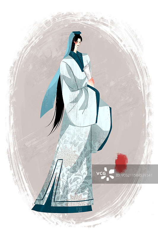 唐朝历史名人李冶插画图片素材