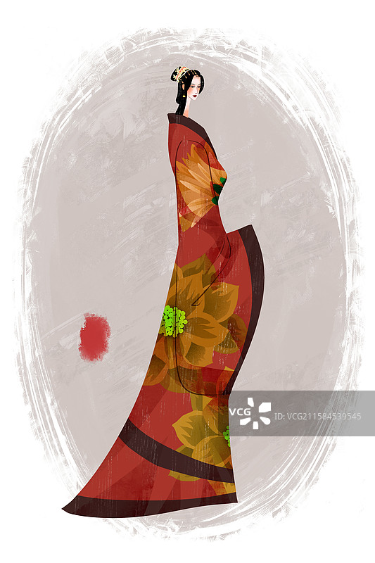 东汉历史名人郭圣通插画图片素材