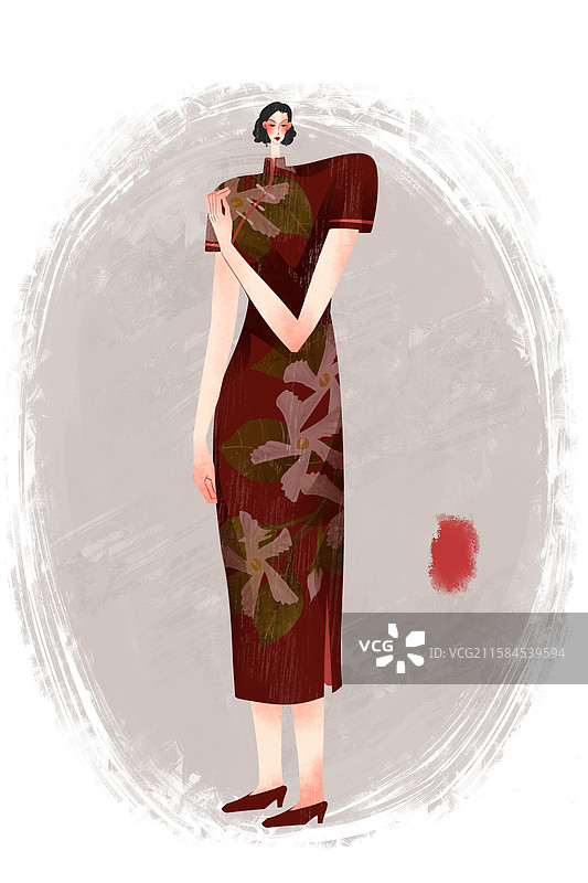 近代历史名人阮玲玉插画图片素材