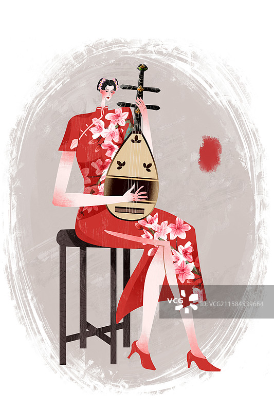 近代历史名人小凤仙插画图片素材