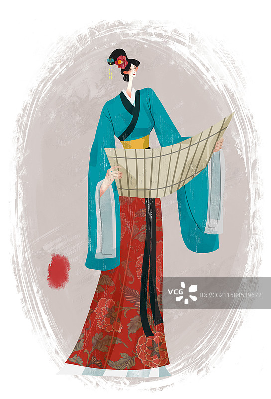 春秋时期历史名人许穆夫人插画图片素材