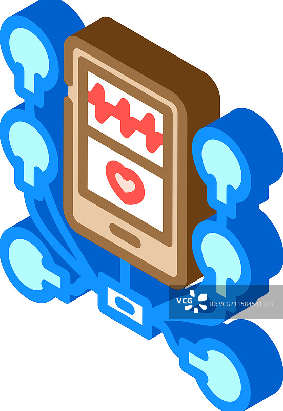 霍尔特监测仪心脏病学等距图标图片素材