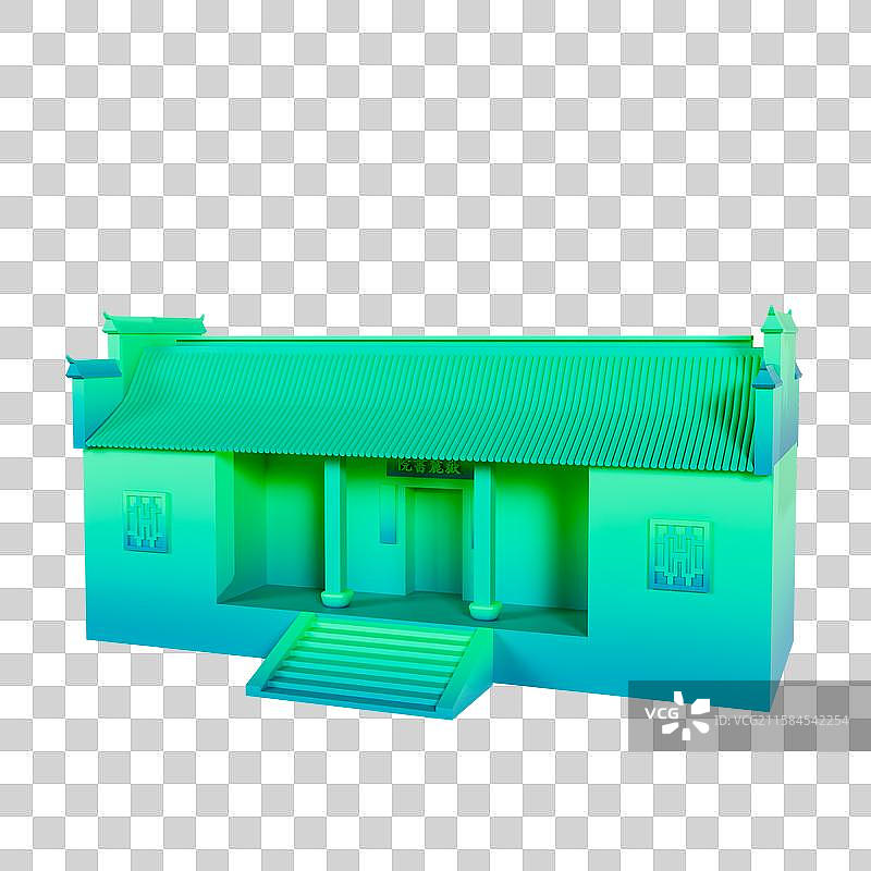 3D立体湖南长沙地标建筑长沙元素岳麗书院图片素材