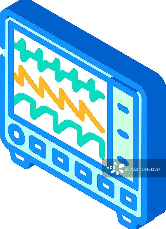 心率监测器心脏病学等距图标图片素材