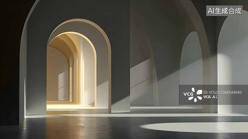 【AI数字艺术】拱形窗户，拱形空间自然环境图片素材
