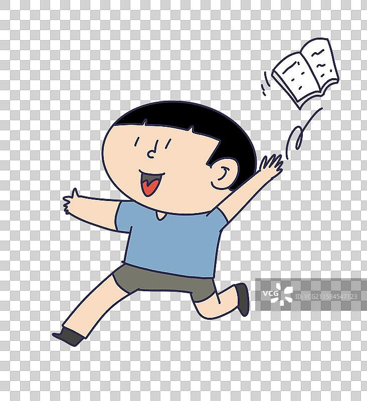 扔掉书籍课本的学生图片素材