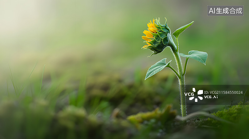 【AI数字艺术】向日葵幼苗图片素材