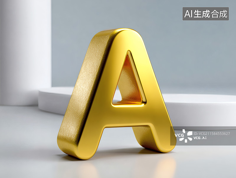 【AI数字艺术】艺术字金色英文字母A图片素材