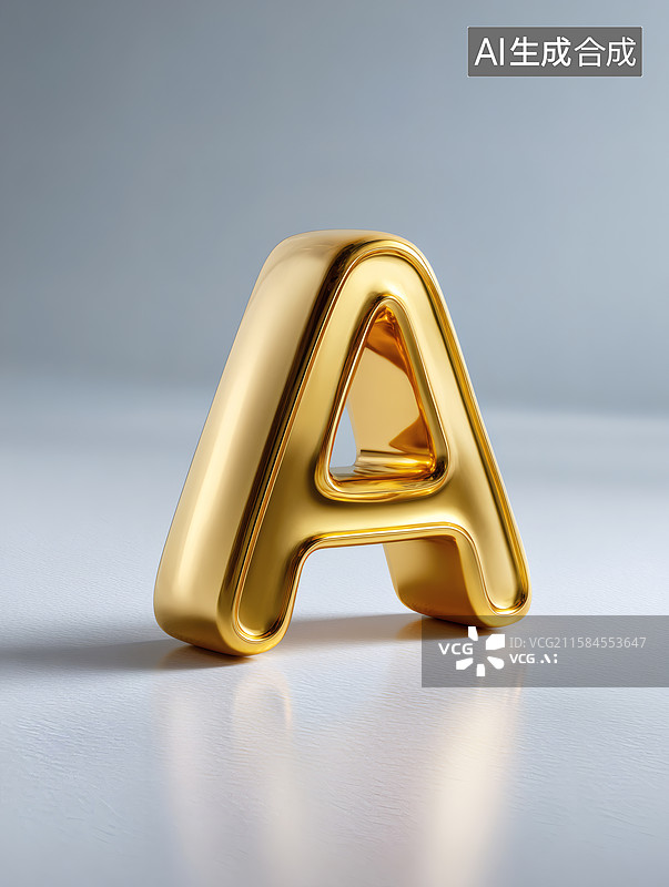 【AI数字艺术】艺术字金色英文字母A图片素材