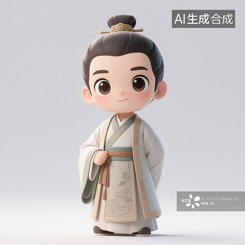 【AI数字艺术】二次元卡通精美汉代服饰男性古装全身像表情包图片素材