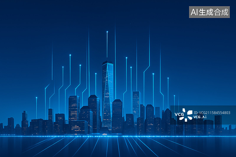 【AI数字艺术】城市风光科技概念图片素材