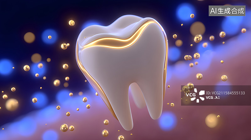【AI数字艺术】全国爱牙日牙齿修复的再生过程图片素材