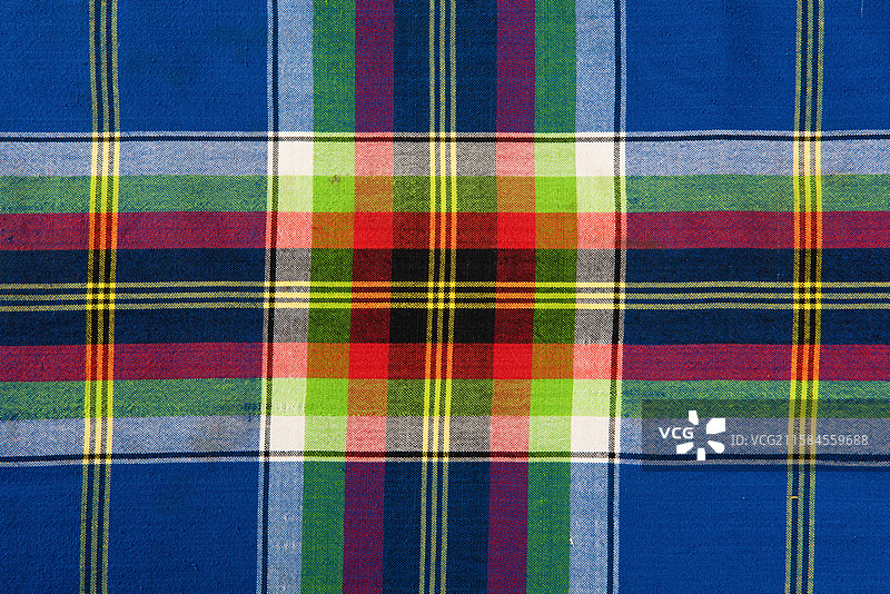 彩色手工织布格子布料图片素材