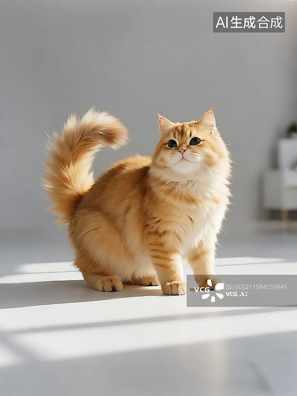 【AI数字艺术】卡通猫咪金吉拉图片素材