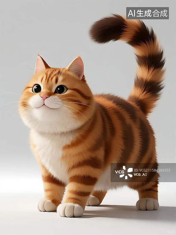 【AI数字艺术】卡通猫咪虎斑猫图片素材