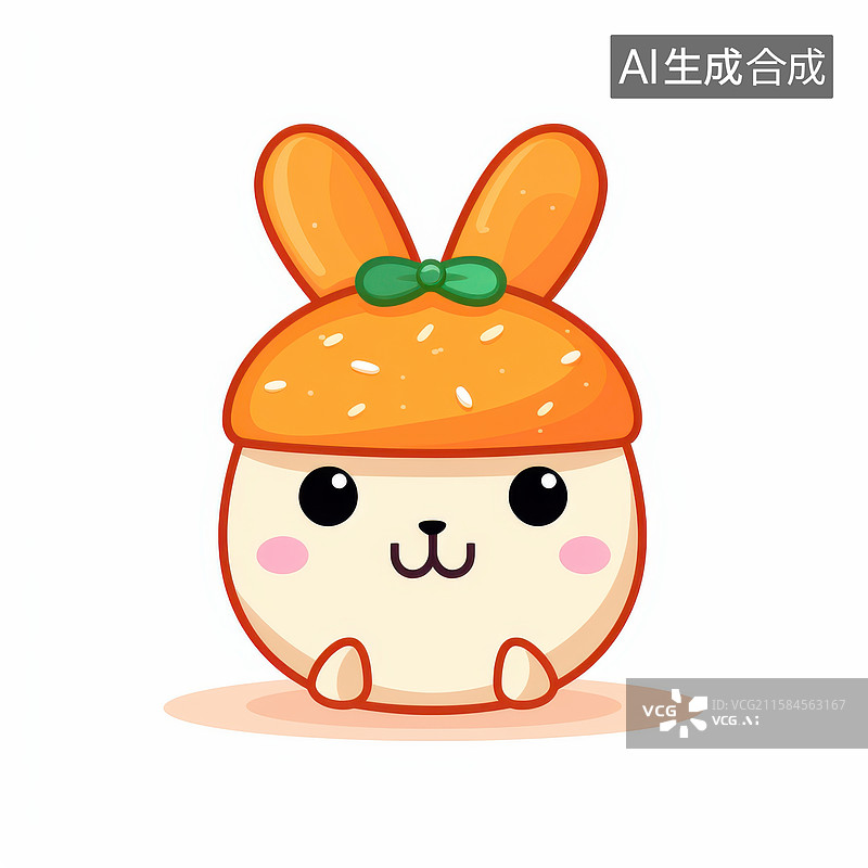 【AI数字艺术】可爱Q版卡通动物扁平风插画图片素材