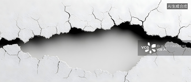 【AI数字艺术】破裂墙面黑白空白空间构图图片素材
