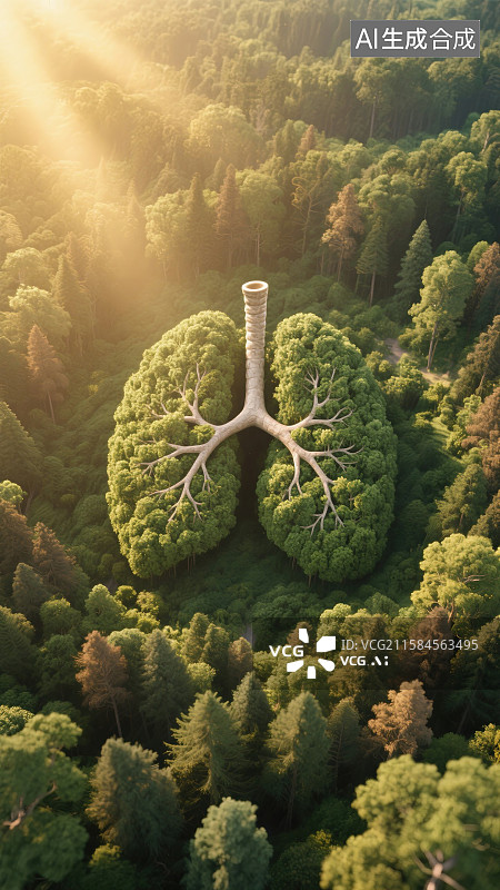 【AI数字艺术】绿肺森林的呼吸图片素材