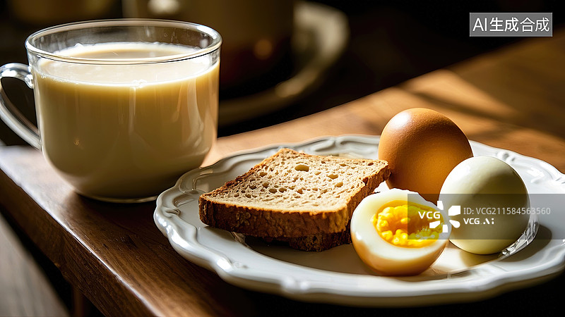 【AI数字艺术】减脂餐营养餐早餐插画背景配图图片素材
