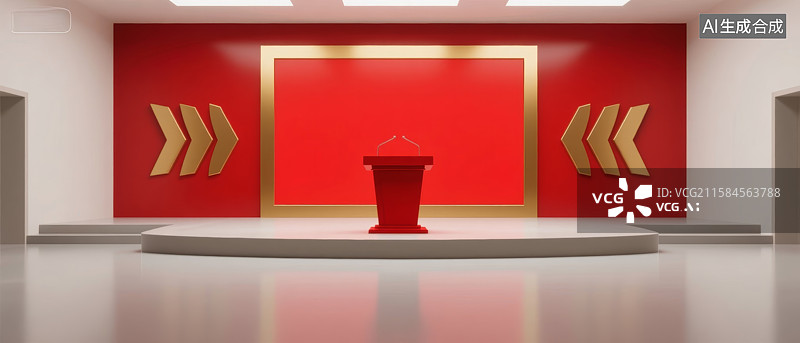 【AI数字艺术】现代简约演讲台图片素材