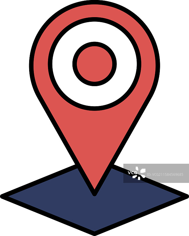 一个红色和蓝色的方块，中间有一个红点图片素材