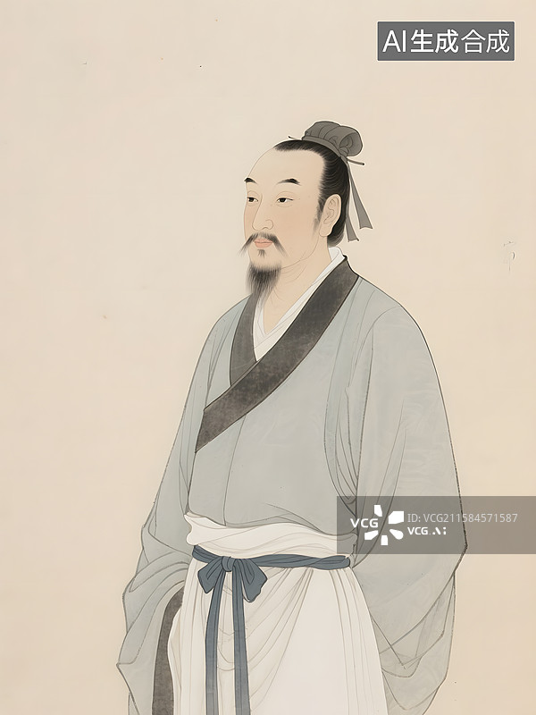 【AI数字艺术】历史文化人物肖像曹雪芹关汉卿文天祥图片素材