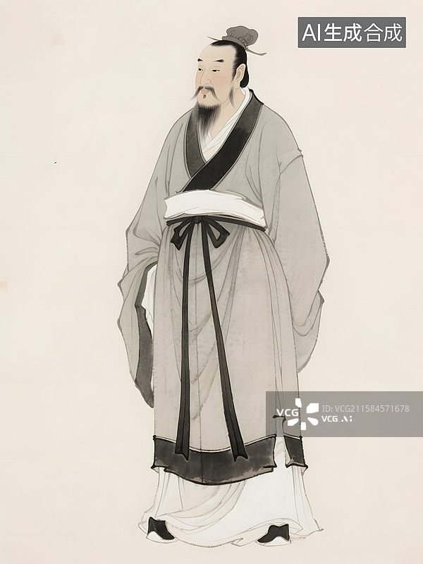 【AI数字艺术】历史文化人物肖像曹雪芹关汉卿文天祥图片素材