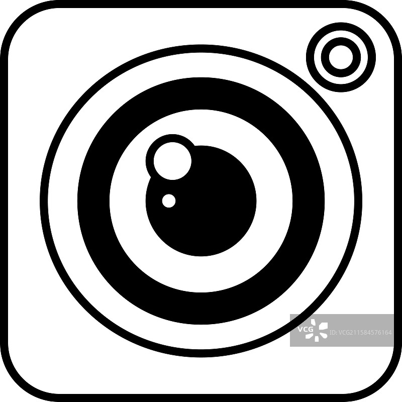 一张黑白照片，展示了一个相机镜头。图片素材