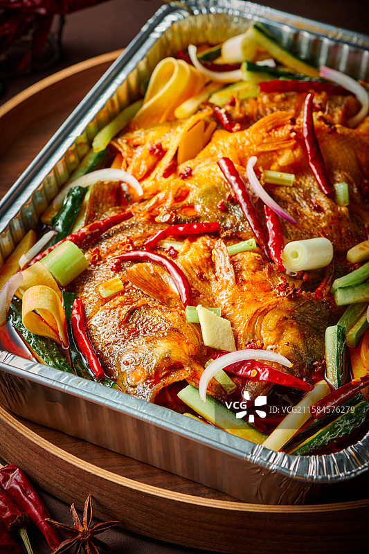 中餐特色传统美食川菜 万州烤鱼图片素材