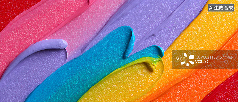 【AI数字艺术】彩虹色油画质感抽象背景图片素材