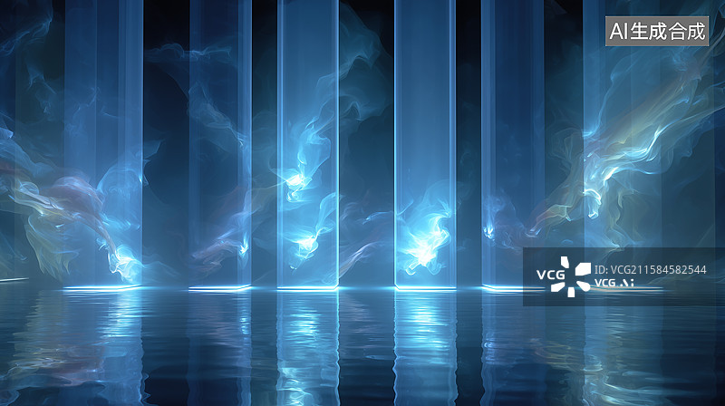 【AI数字艺术】数字抽象舞台艺术图片素材
