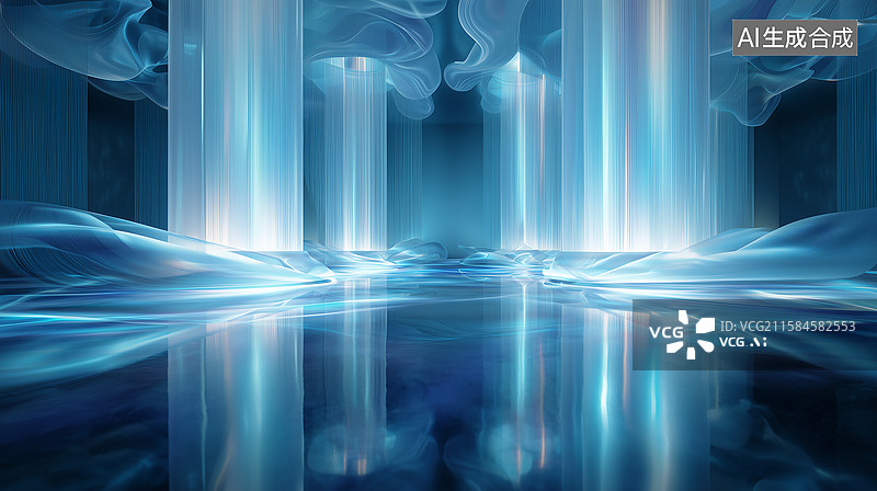 【AI数字艺术】数字抽象舞台艺术图片素材